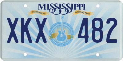 MS license plate XKX482