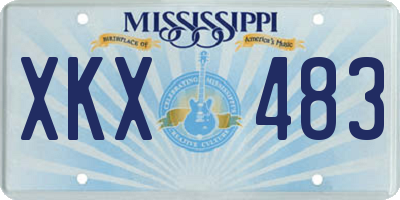 MS license plate XKX483