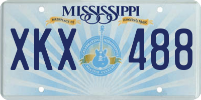 MS license plate XKX488