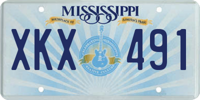 MS license plate XKX491