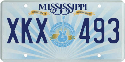 MS license plate XKX493