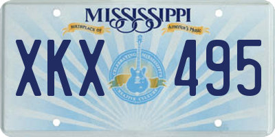 MS license plate XKX495