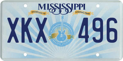 MS license plate XKX496