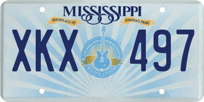 MS license plate XKX497
