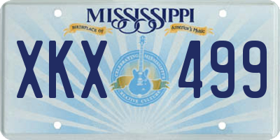 MS license plate XKX499