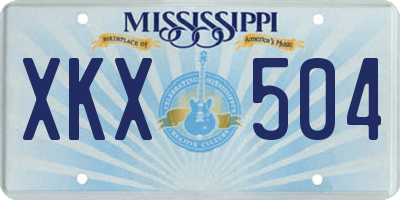 MS license plate XKX504