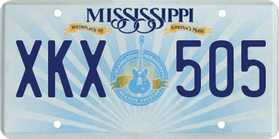 MS license plate XKX505