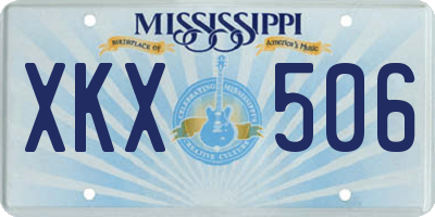 MS license plate XKX506