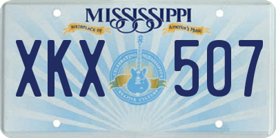 MS license plate XKX507