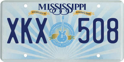 MS license plate XKX508