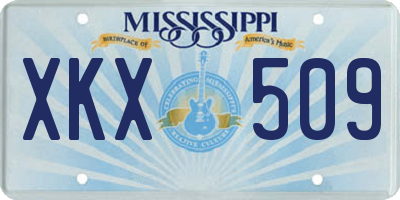 MS license plate XKX509