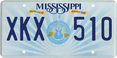 MS license plate XKX510