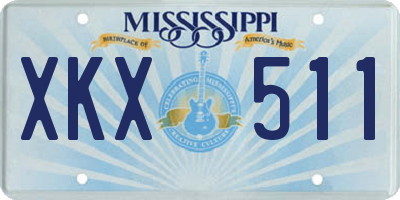 MS license plate XKX511