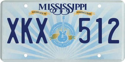 MS license plate XKX512
