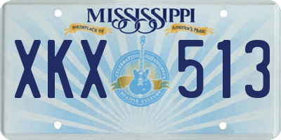 MS license plate XKX513