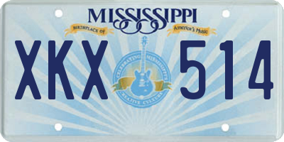 MS license plate XKX514