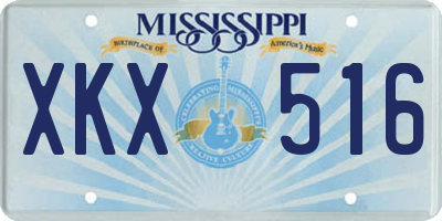 MS license plate XKX516