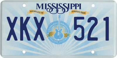 MS license plate XKX521