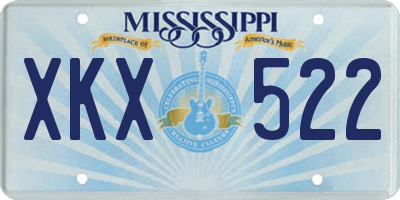 MS license plate XKX522