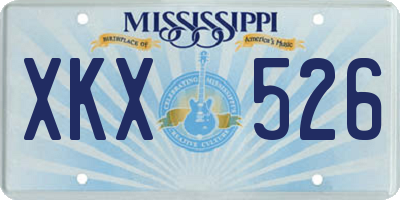 MS license plate XKX526