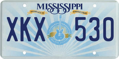 MS license plate XKX530