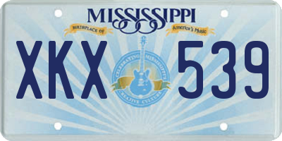 MS license plate XKX539
