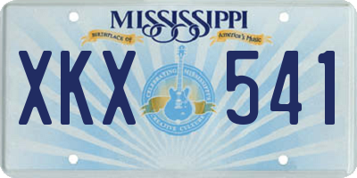 MS license plate XKX541