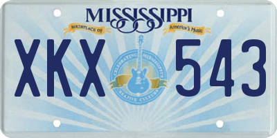 MS license plate XKX543