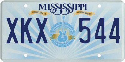 MS license plate XKX544