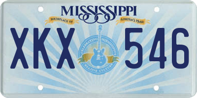 MS license plate XKX546