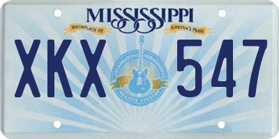 MS license plate XKX547