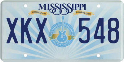 MS license plate XKX548