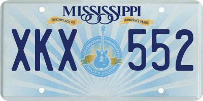 MS license plate XKX552