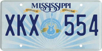 MS license plate XKX554