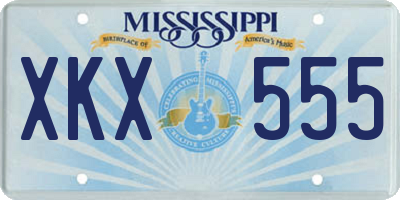 MS license plate XKX555