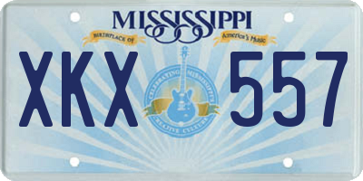 MS license plate XKX557