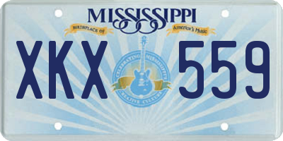 MS license plate XKX559