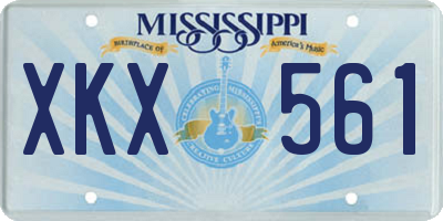 MS license plate XKX561