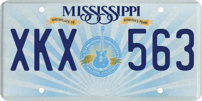 MS license plate XKX563