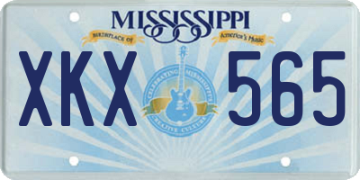 MS license plate XKX565