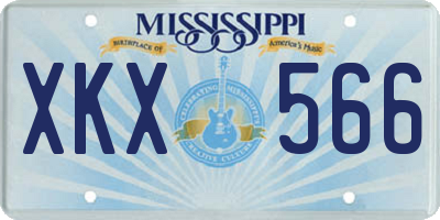 MS license plate XKX566