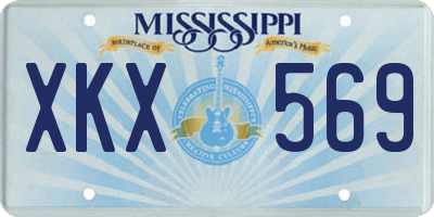 MS license plate XKX569