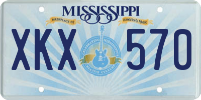 MS license plate XKX570