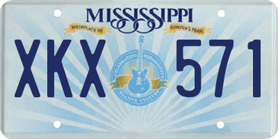 MS license plate XKX571