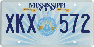 MS license plate XKX572