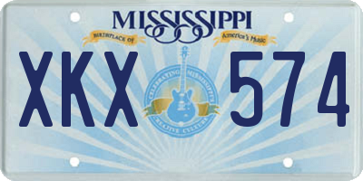 MS license plate XKX574