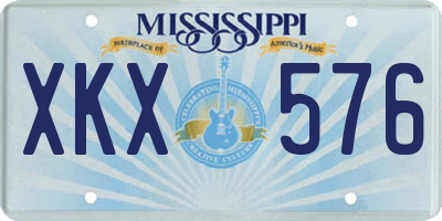 MS license plate XKX576