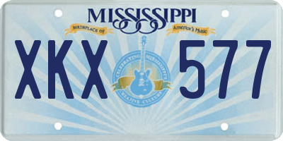 MS license plate XKX577