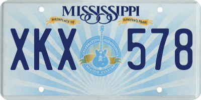 MS license plate XKX578