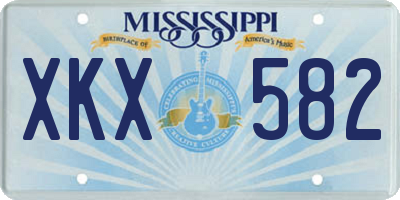 MS license plate XKX582